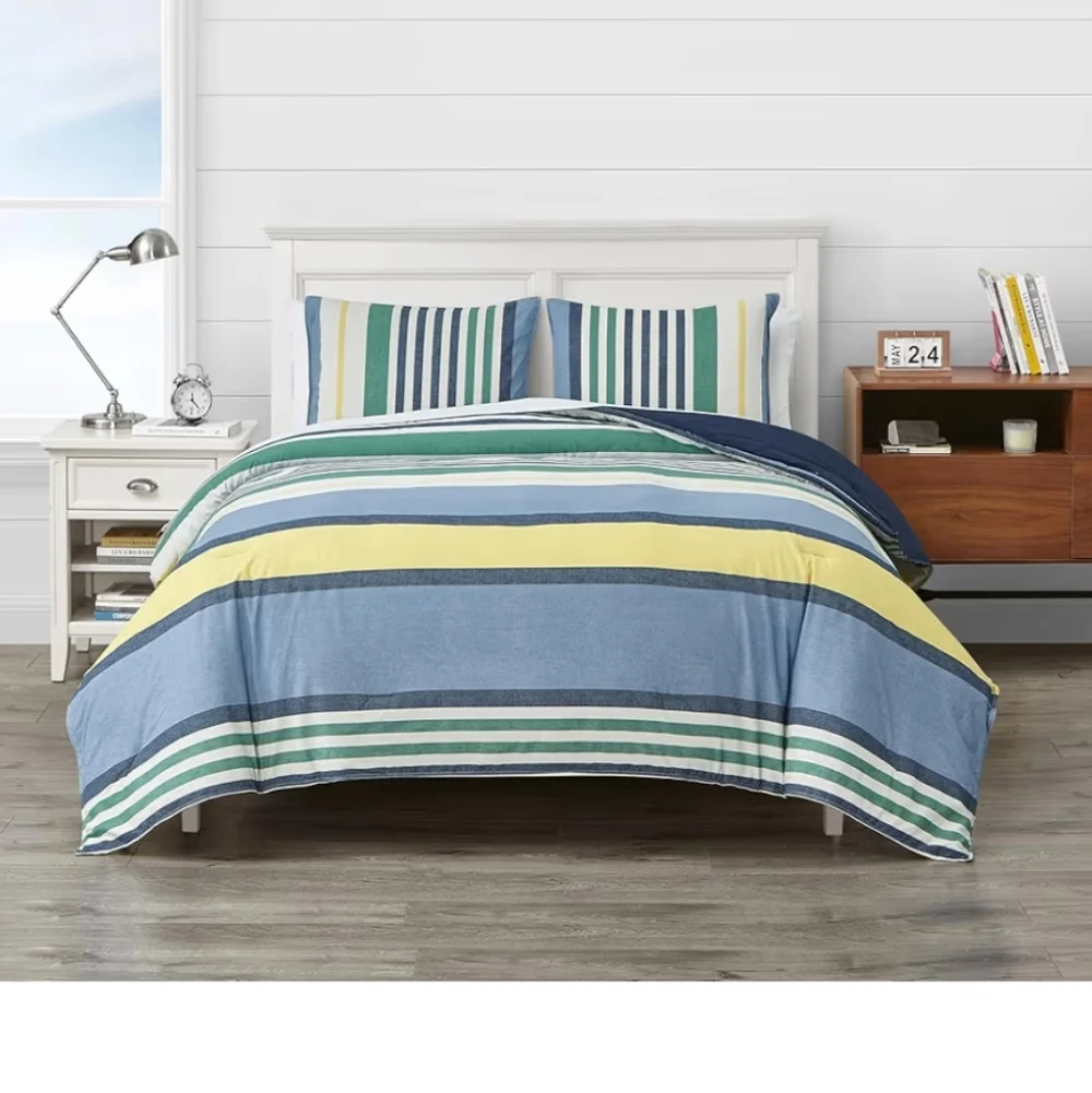 Nautica - Queen Comforter Set, Reversible Cotton Bedding with Matching Shams